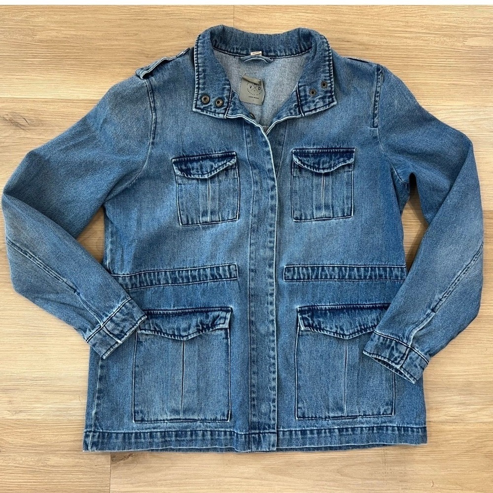 Cargo Denim Utility Jacket‎ Women's Size Large 90s Cargo Style Streetwear
